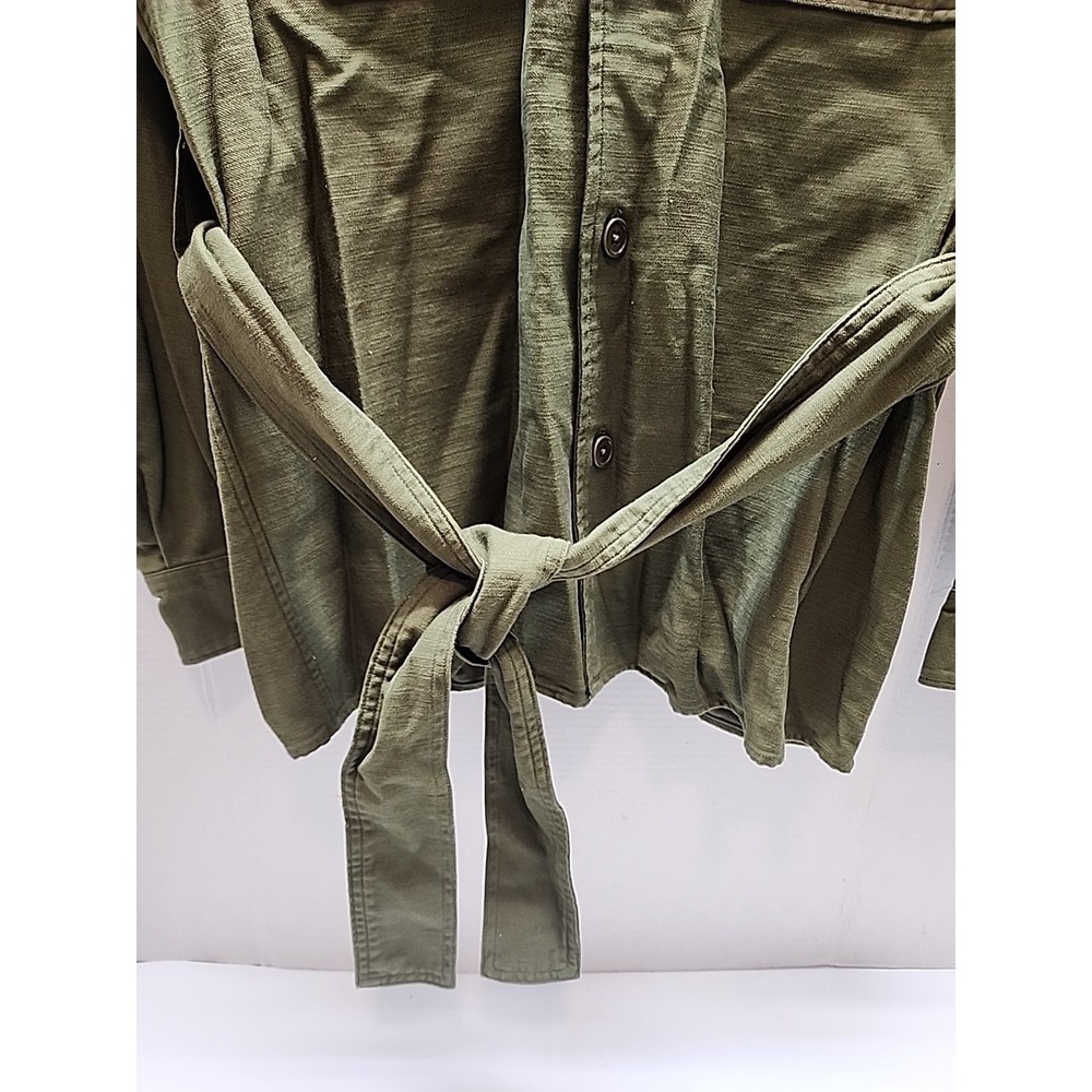 POLO‎ RALPH LAUREN Belted Cotton Shirt jacket Olive Green Sz 08 NWT - Picture 3 of 8